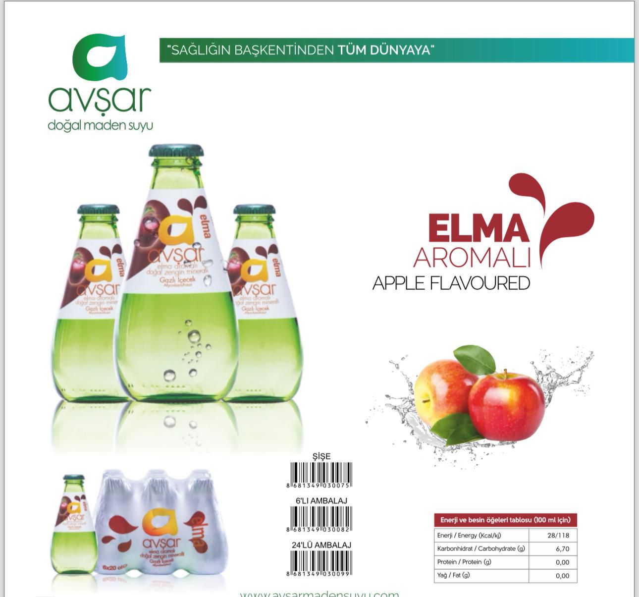 AVŞAR Elma Aromalı Doğal Maden Suyu