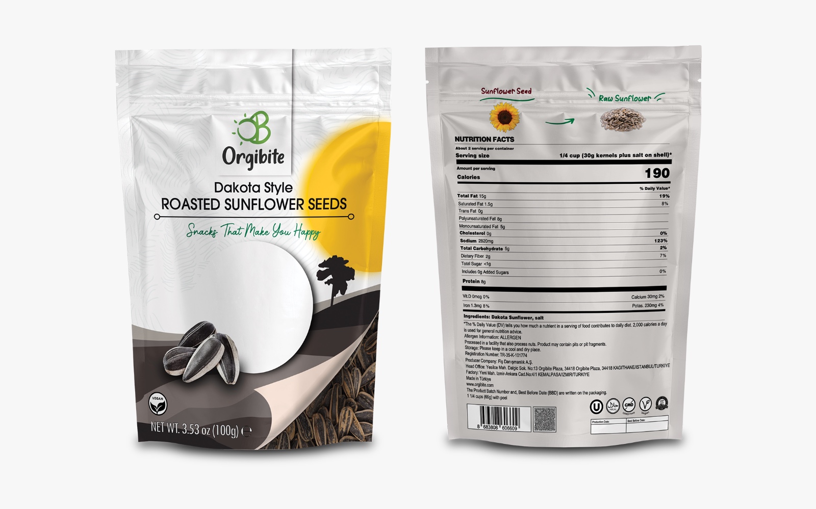 ORGITBITE Roasted Sunflower Seeds