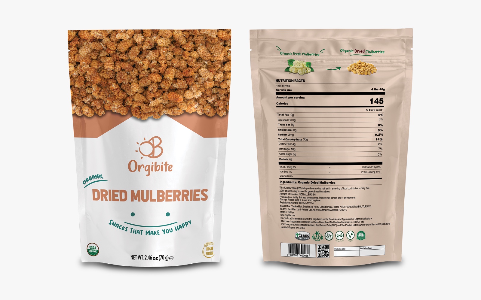 ORGIBITE Dried Mulberries