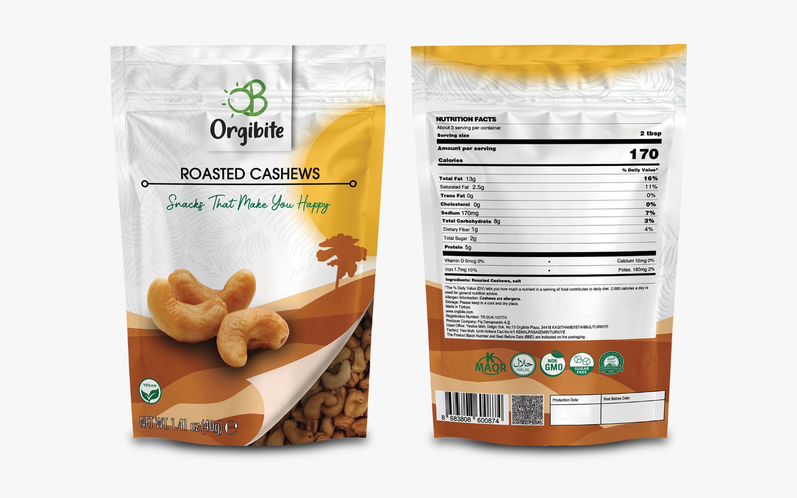 ORGIBITE Roasted Cashews