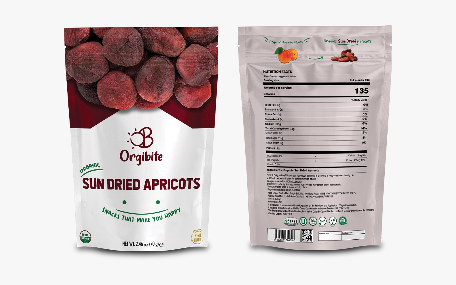 ORGIBITE Sun Dried Apricots